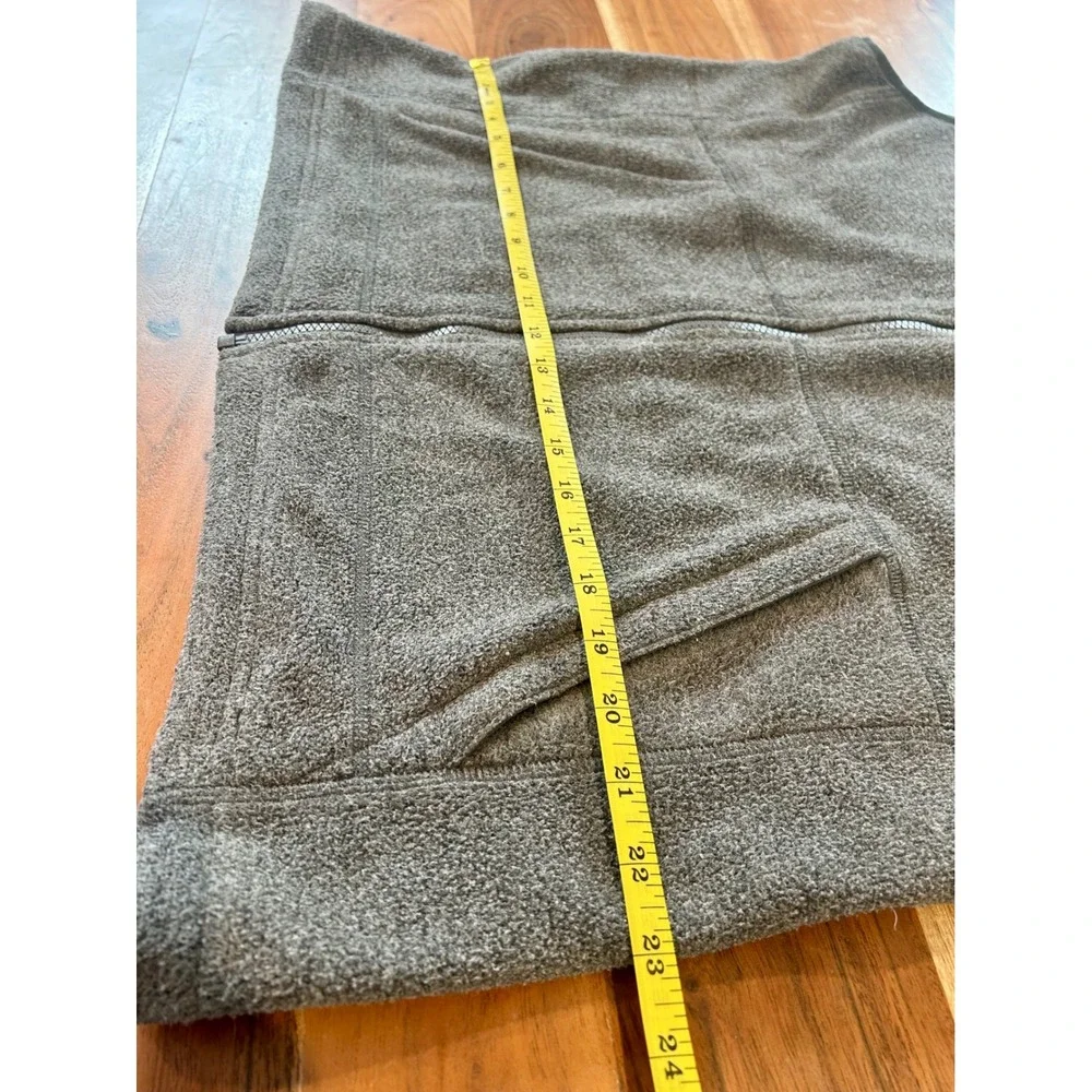 LL Bean Sweater Fleece Vest Mens Large Gray Full Zip Recycled 504672 Heather